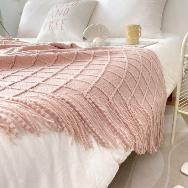 Diamond Cozy Tassel Blanket - Starhauz.com