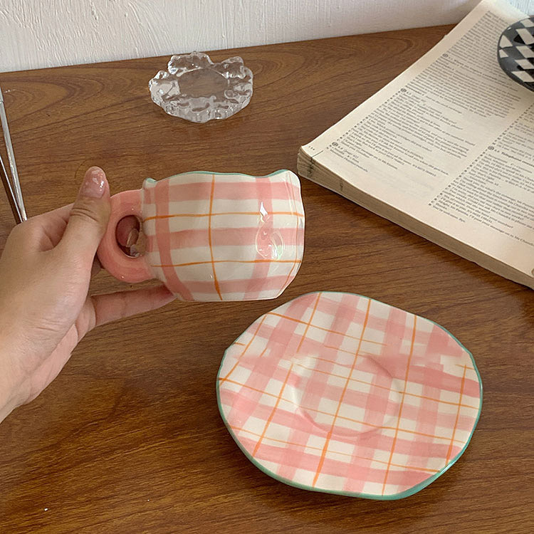 Retro Handpainted Cup & Saucer Set - Kitchen