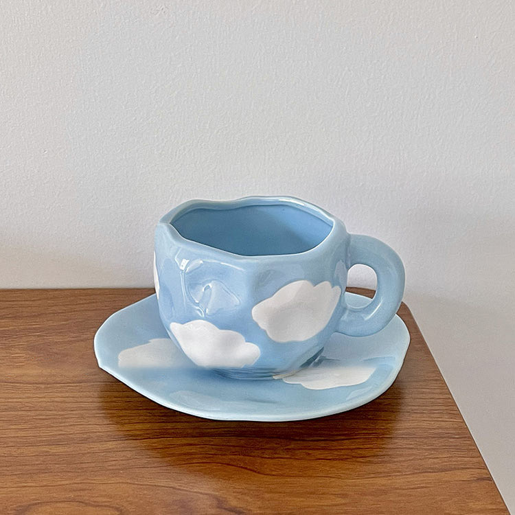 Retro Handpainted Cup & Saucer Set - Kitchen