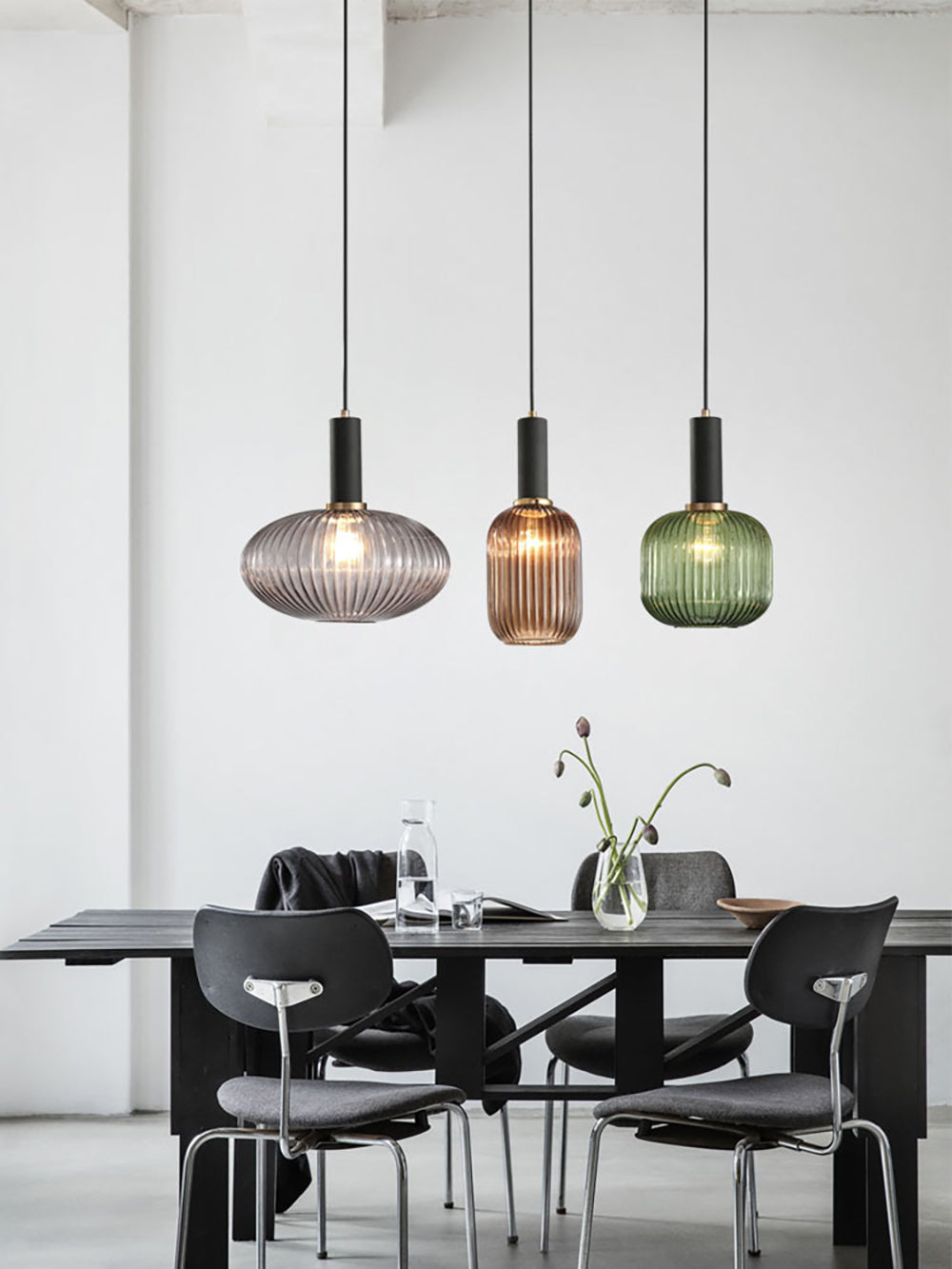 Glass black store pendant light