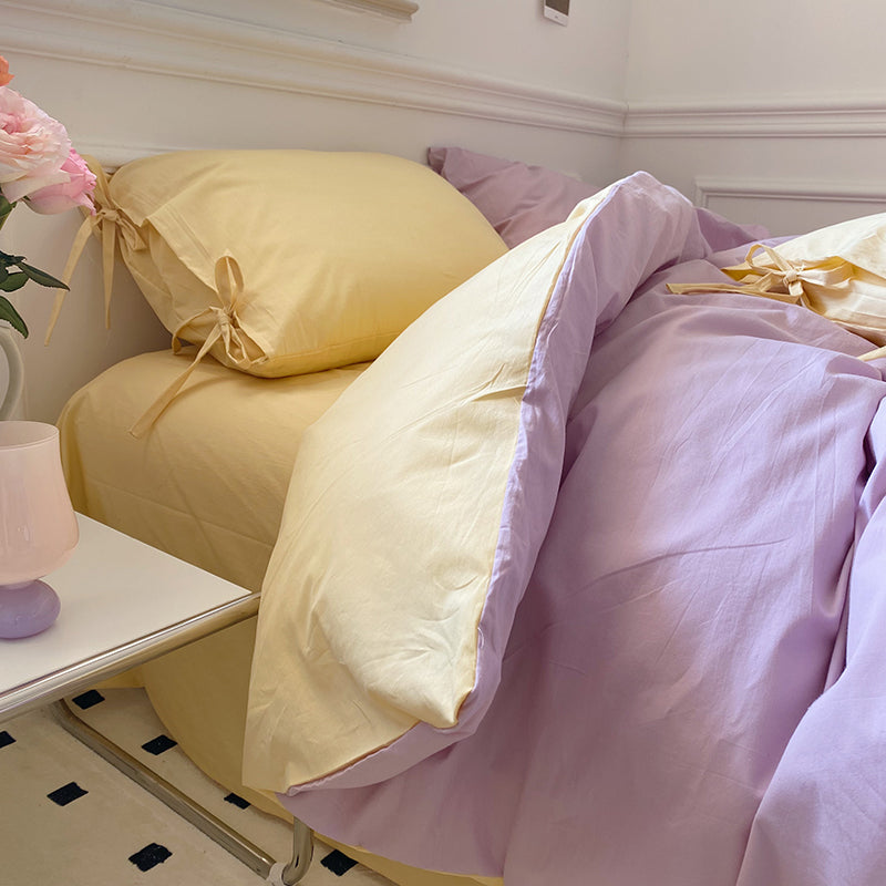 Pastel Pillowcase With Ties Bedding Set - Bedding