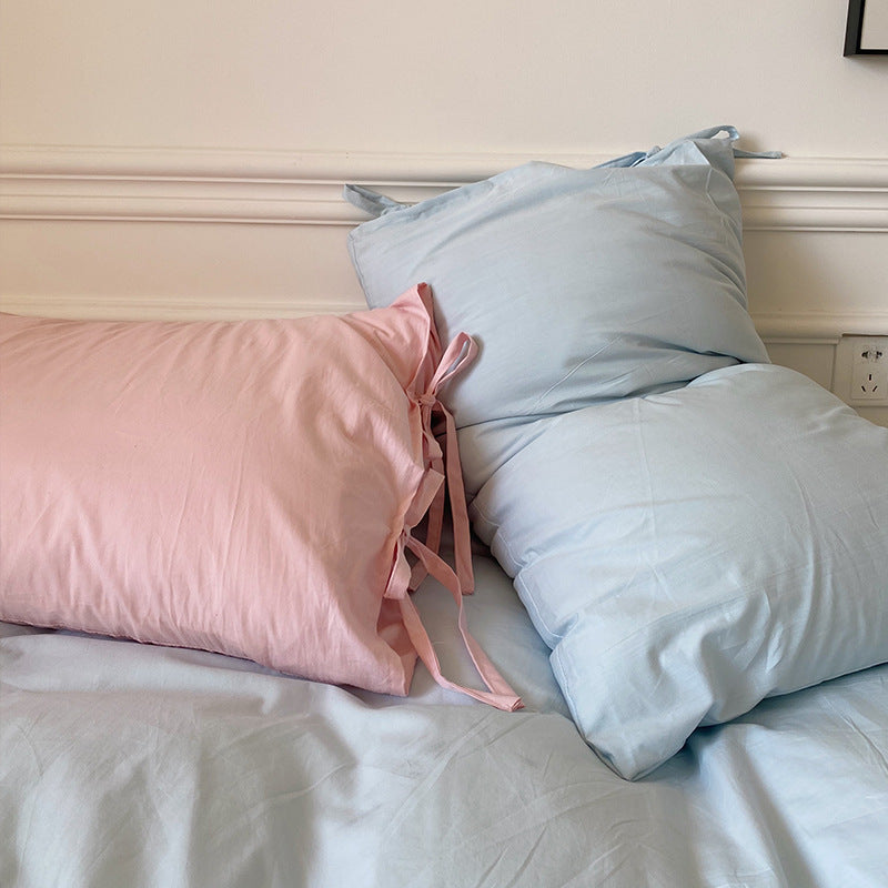 Pastel Pillowcase With Ties Bedding Set - Bedding