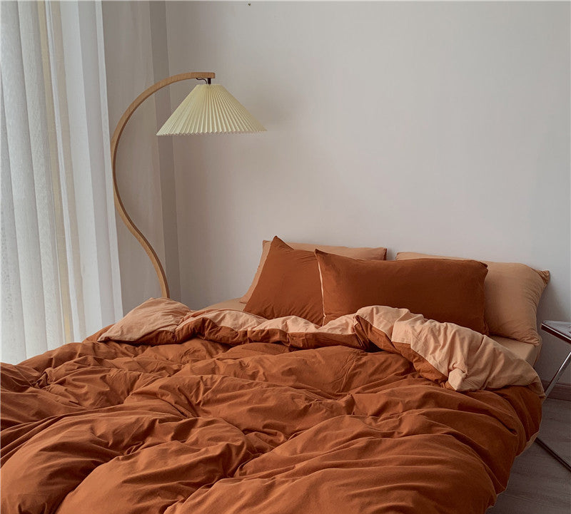 Two-Toned Aesthetic 4pcs Bedsheet Set - Starhauz.com